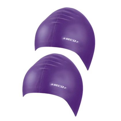 Beco 2x stuks latex badmutsen paars voor volwassenen