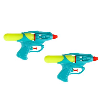 Merkloos 2x Waterpistool/waterpistolen gekleurd 19 cm