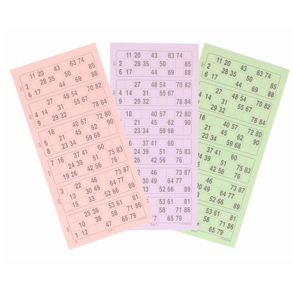 Merkloos 6x Bingokaarten 1-90