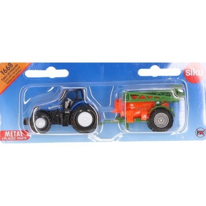 Siku Blauwe speelgoed tractor met veldspuit