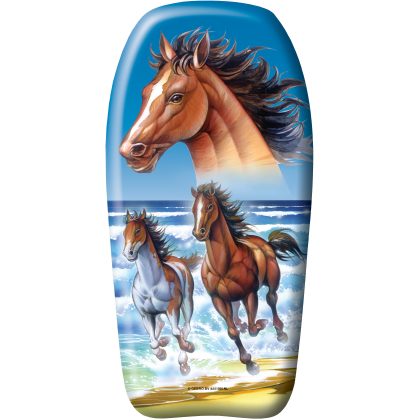 Summer Play Bodyboard paarden - kunststof - bruin/blauw - 82 x 46 cm