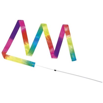 Merkloos Danslint aan stok - 2x - regenboog - kunststof - 200 cm