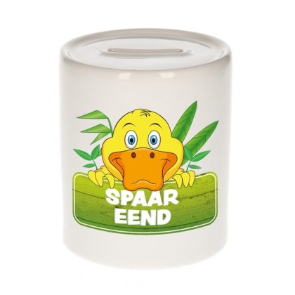 Bellatio Decorations Kinder spaarpot met eenden print 9 cm