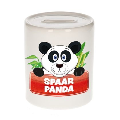 Bellatio Decorations Kinder spaarpot met panda print 9 cm
