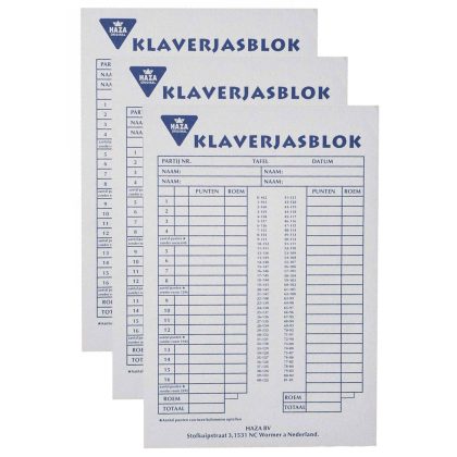 Haza Klaverjassen Scoreblok - 3x - 50 vellen - papier