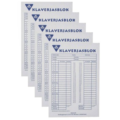 Haza Klaverjassen Scoreblok - 5x - 50 vellen - papier