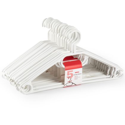 Merkloos Kledinghangers - 40x - kunststof - wit - B40 cm