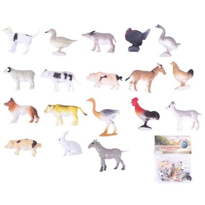 PIA Soft Toys Pia Boerderij diertjes/dieren - 12x stuks - 2-6 cm