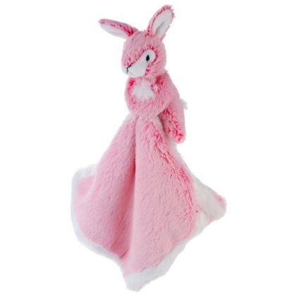 Merkloos Roze konijn/haas tuttel/knuffeldoekje 25 cm