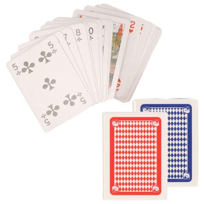 Clown Games Set van 6x mini clown speelkaarten rood en blauw