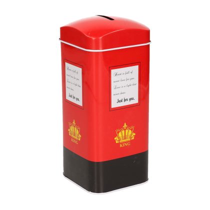 Concorde Spaarpot blik telefooncel Londen - rood - 7 x 16 cm