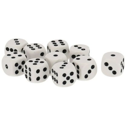 Gerimport Speelgoed spellen Dobbelstenen wit 30x stuks