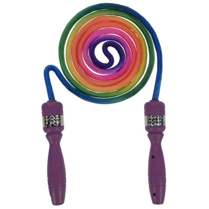 Free & Easy Springtouw regenboogprint paars handvat 210 cm