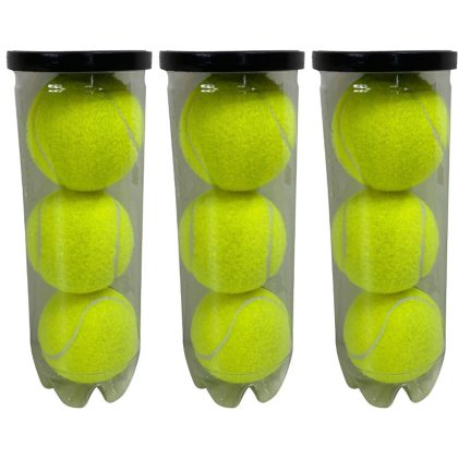 Merkloos Summer Play Tennisballen in koker - 9x stuks - geel
