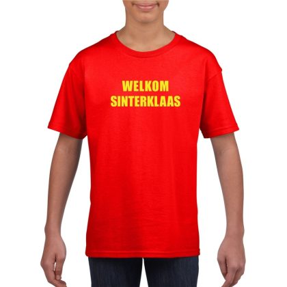 Bellatio Decorations Welkom Sinterklaas rood T-shirt voor kinderen