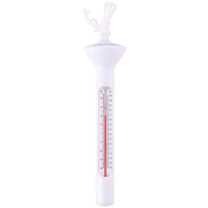 Eddy toys Zwembad thermometer - wit - drijvend - kunststof - 19 cm