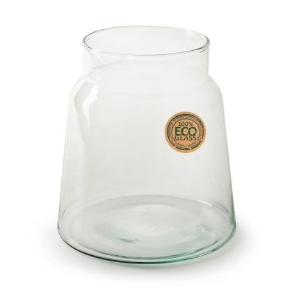 Jodeco Bloemenvaas - glas - transparant - 20 x 14.5 cm