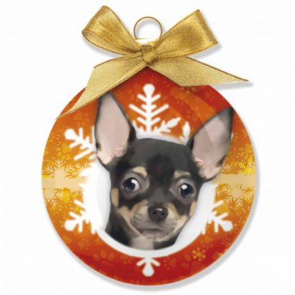 Merkloos Dieren kerstballen Chihuahua hondje 8 cm