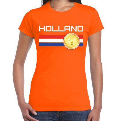 Bellatio Decorations Holland landen t-shirt oranje dames