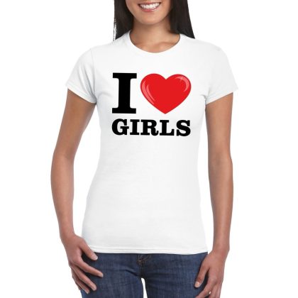 Bellatio Decorations I love girls t-shirt wit dames
