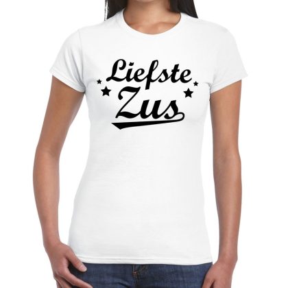 Bellatio Decorations Liefste zus cadeau t-shirt wit voor dames