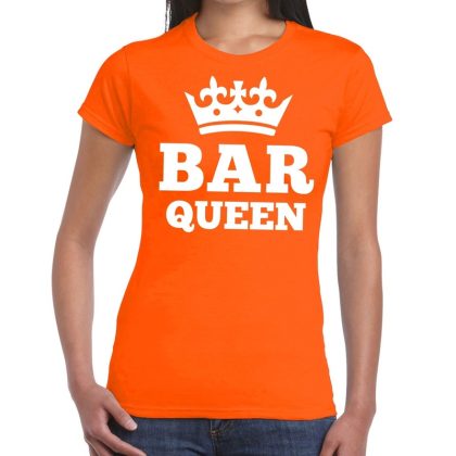 Bellatio Decorations Oranje Bar Queen shirt dames