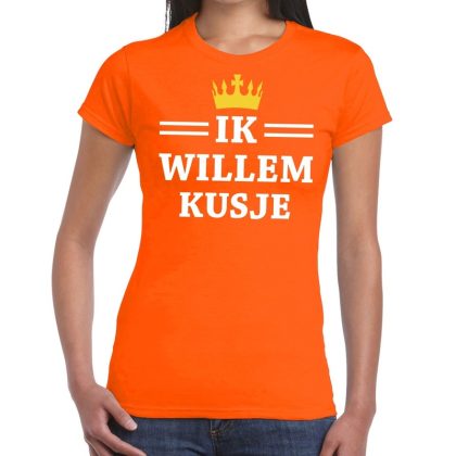Bellatio Decorations Oranje Ik Willem kusje t-shirt dames