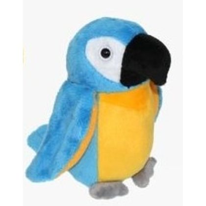 Cornelissen Pluche knuffel papegaai - blauw/gele ara - 24 cm