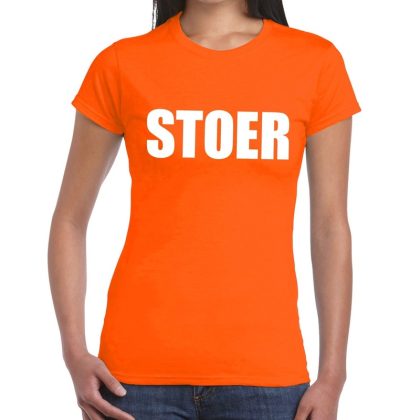 Bellatio Decorations Stoer tekst t-shirt oranje dames