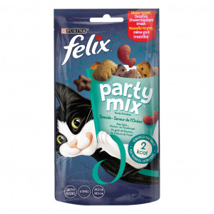 Felix Party Mix Seaside zalm-, koolvis-, forelsmaak kattensnack (60 g) 4 x 60 g