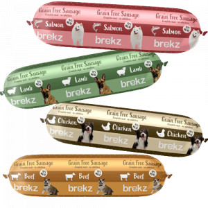 Brekz Probeerpakket Brekz graanvrije worsten voor de hond 2 x 4 stuks