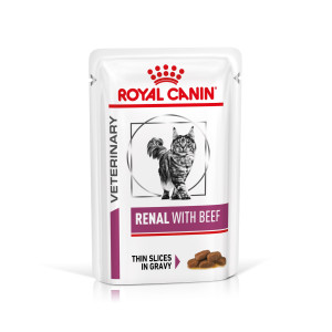Royal Canin Veterinary Renal met rund natvoer kat (in saus) 1 doos (12 x 85 g)