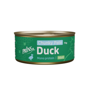 Prins Chunky Paté Adult eend natvoer kat 48 x 70 g