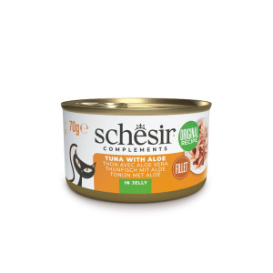 Schesir tonijn met aloë (jelly) natvoer kat (blikjes) 2 trays (24 x 70 g)