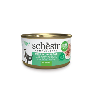 Schesir tonijn met zeewier (jelly) natvoer kat (blikjes) 1 tray (12 x 70 g)