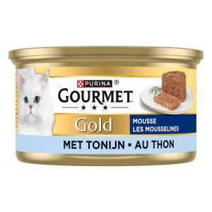 Gourmet Gold Mousse met tonijn kattenvoer (blik 85 g) 1 tray (24 x 85 g)
