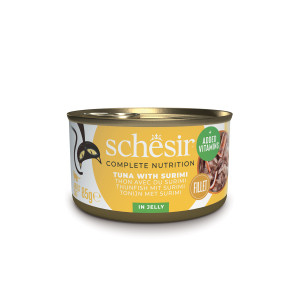 Schesir tonijn met surimi (jelly) natvoer kat (blikjes) 2 trays (24 x 85 g)