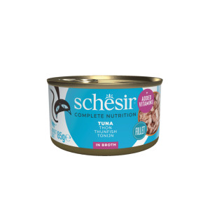Schesir tonijn (in bouillon) natvoer kat (blikjes) 2 trays (24 x 85 g)