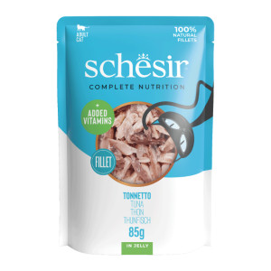 Schesir tonijn (jelly) natvoer kat (zakjes) 2 dozen (24 x 85 g)