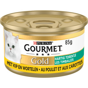 Gourmet Gold Hartig Torentje met kip en wortel natvoer kat (24x85 g) 1 tray (24 x 85 g)