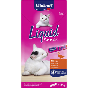 Vitakraft Liquid Snacks met eend kattensnoep (6 x 15 g) 3 verpakkingen
