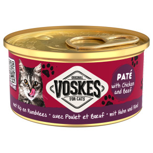 Voskes Paté met kip en rund natvoer kat 2 trays (48 x 85 g)