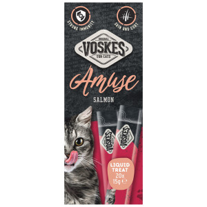 Voskes Liquid Treat zalm kattensnack 4 verpakkingen (80 x 15 g)