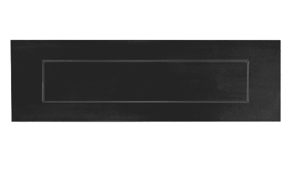 Hardbrass Briefplaat rechthoek geveerd 300x80mm - zwart