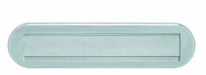 Intersteel Briefplaat ovaal 340x80mm met klep/regenrand - RVS geborsteld