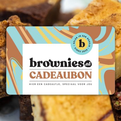 Brownies.nl Cadeaubon - Brownies Per Post - Cadeaukaart digitaal - Brownie Box - Fair Trade Belgische chocolade - 2 jaar geldig