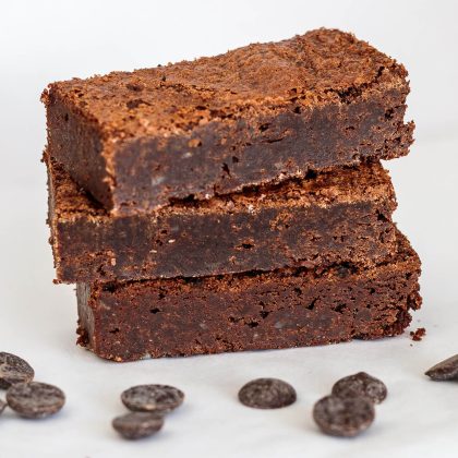 Brownies.nl Vegan Original Brownie Box - 12 Brownies Per Post - Brievenbus Pakket - Brownie Box - 70,5% Pure Belgische chocolade - Zonder melk en eieren - Cadeau