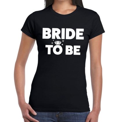 Bellatio Decorations Bride to Be tekst t-shirt zwart dames