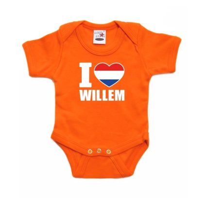 Bellatio Decorations Oranje I love Willem rompertje baby