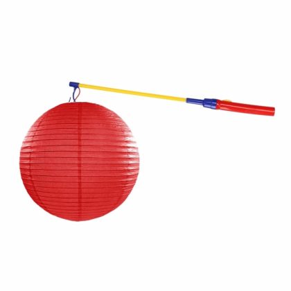 Shoppartners Rode lampion 35 cm met lampionstokje